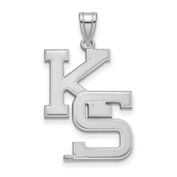 14k White Gold Kansas State XL Pendant